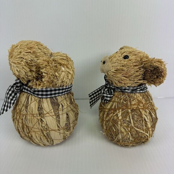 Straw Hay Farm Animal Set Cow Pig Farmhouse Decoration Lightweight - Picture 7 of 9